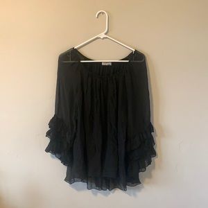 black Ruffle Blouse